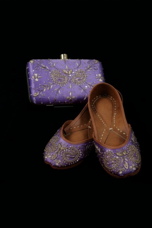 Purple Jutti with Matching Clutch