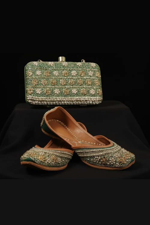 Green Jutti with Matching Clutch