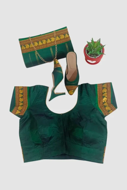 Dark Green Silk with Maroon saree